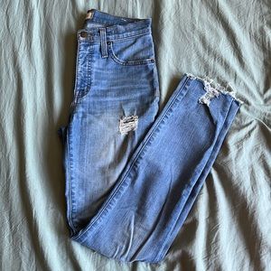 Madewell 9” High-Rise Skinny Distressed Jean